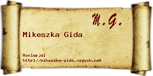 Mikeszka Gida névjegykártya